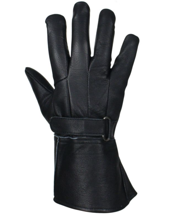 Leather Motorcycle Gloves - Men's - Deer Skin - Gauntlet - Biker - GLD118-22-DL