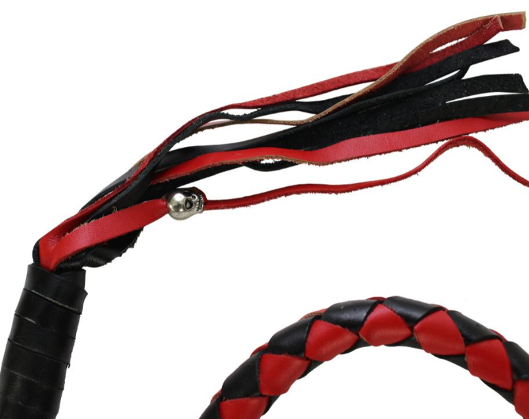 Get Back Whip - Black and Red Leather - 36 Inches - GBW6-11S-DL