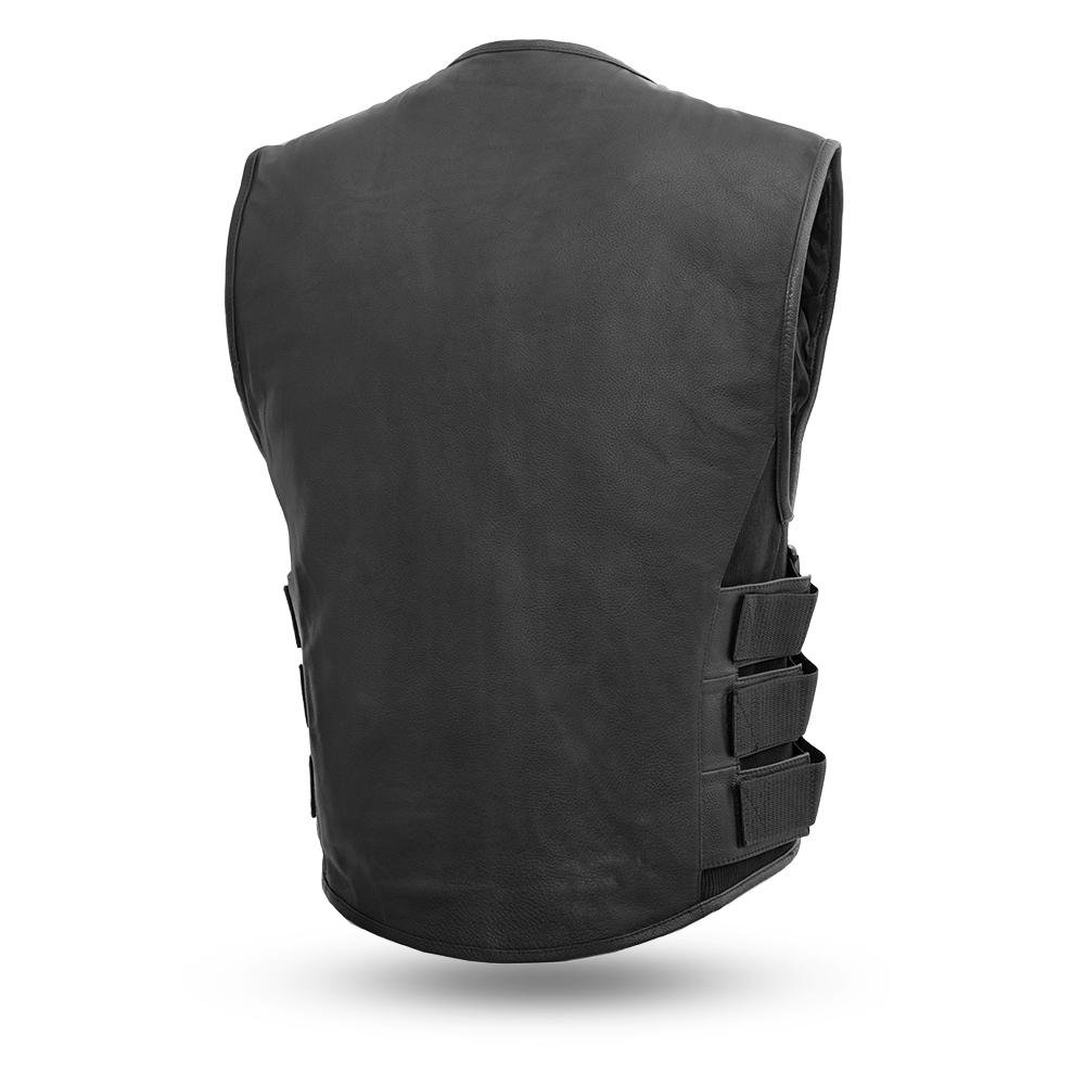 Leather Motorcycle Vest - Men's - SWAT - Up To 8XL - Commando - FIM645CSL-FM