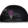 Novelty Motorcycle Helmet - Tribal Purple Rose - Eagle Shorty - 6002SPR-DH