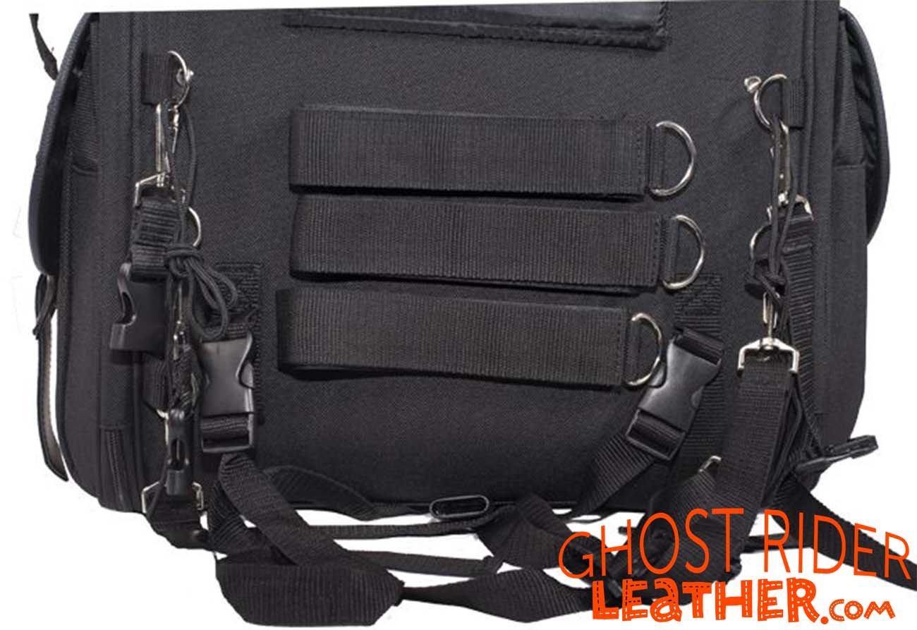 Sissy Bar Bag - Studs - Medium - PVC and Textile - Motorcycle Gear - SB11-MED-STUD-DL