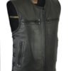 Leather Motorcycle Vest - Men's - Up To Size 6XL - Side Laces - 10 Pocket - Big and Tall - DS146-DS