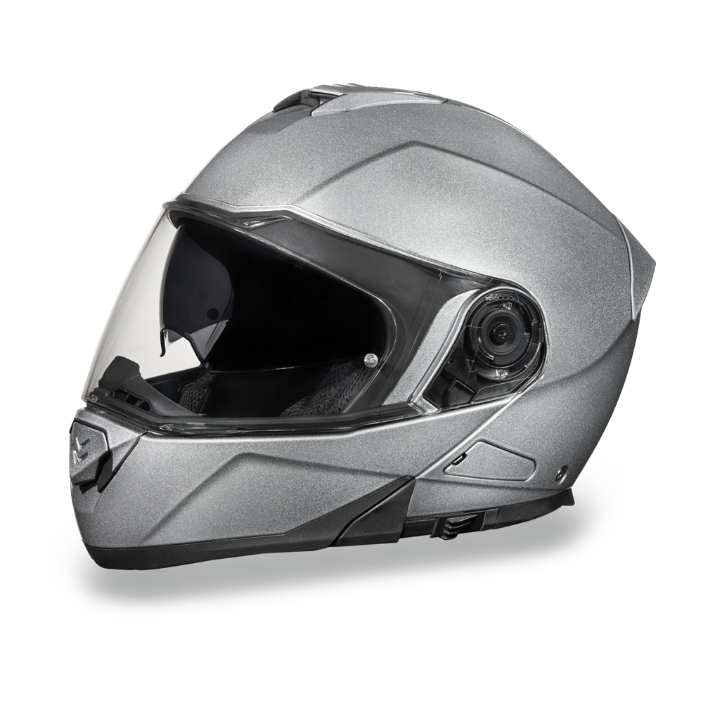 DOT Motorcycle Helmet - Silver Metallic - Modular - Full Face - MG1-SM-DH