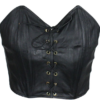 Leather Top - Women's - Black - Laces Front Closure - SK966-DL