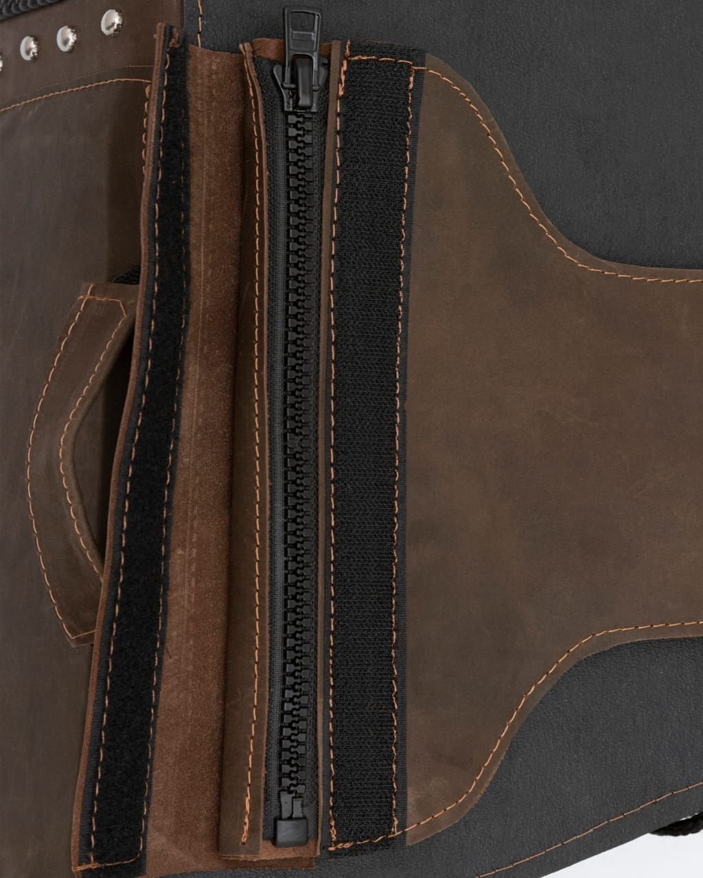 Saddlebags - Leather - Vintage Brown - Studs - Motorcycle Luggage - SD4065-STUD-BRN24-DL