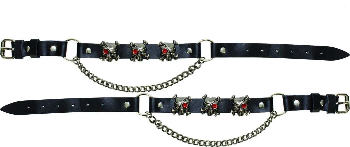 Pair of Biker Boot Chains - Pirate Skull - Motorcycle - BC14-DL