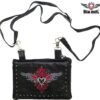 Leather Belt Bag - Red - Gun Pocket - Tribal Heart Design - Handbag - BAG36-EBL1-RED-DL