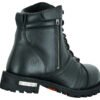 Men's Black 6 Inch Motorcycle Boots - Perforated - Medium or Wide - Side Zipper - Plain Toe - DS9731-DS