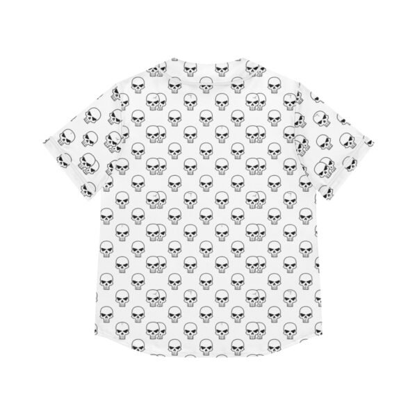 Skull Print - White on Black - Women's Baseball Jersey (AOP)