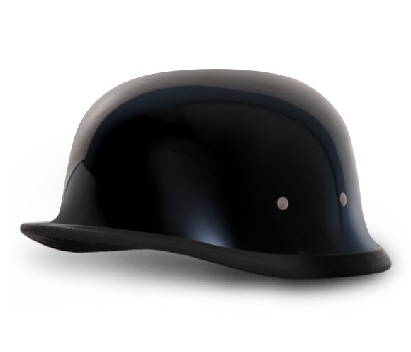 Novelty Motorcycle Helmet - High Gloss Black - German - 1004A-DH
