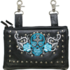 Leather Belt Bag - Teal Blue - Sugar Skull Roses - Handbag - BAG35-EBL14-TEAL-DL