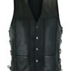 Leather Motorcycle Vest - Men's - Black - 10 Pocket - MV310-88-DL