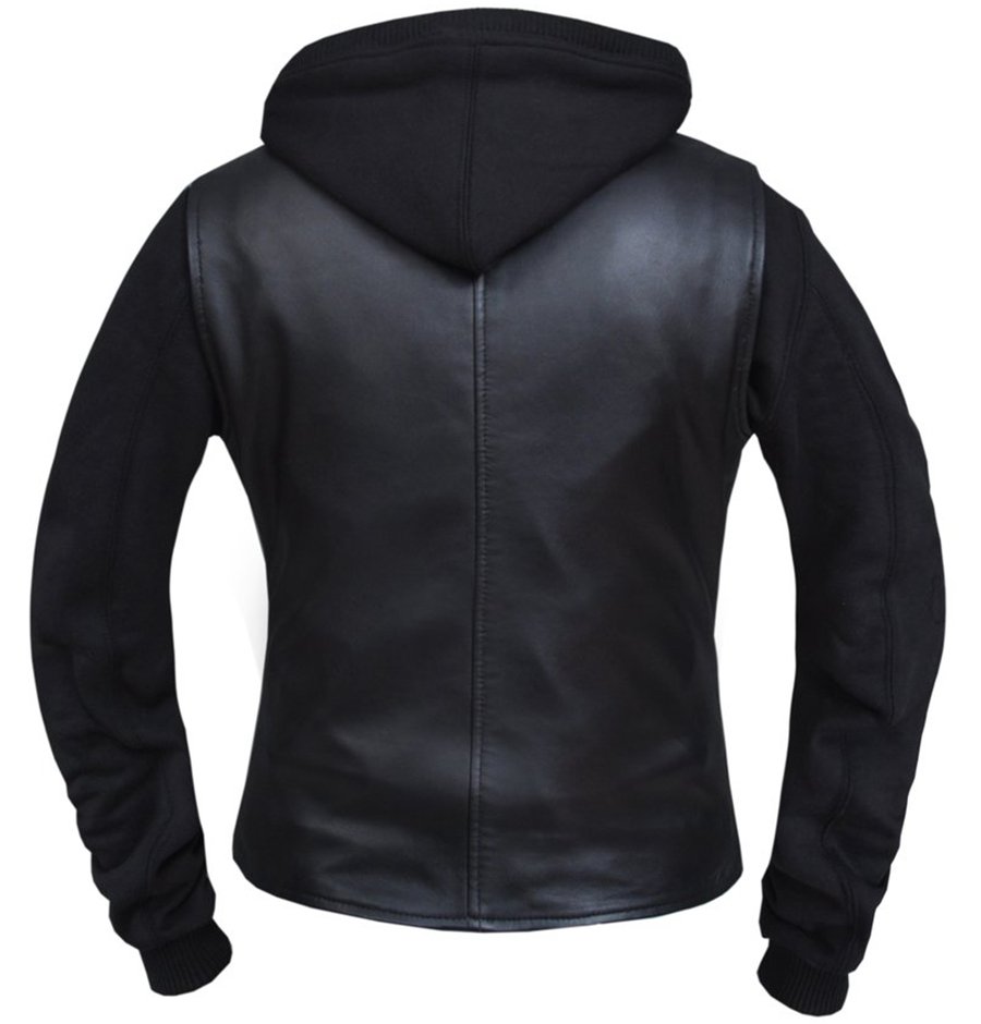 Ladies Lambskin Leather Hoodie Vest Jacket - SKU 6898-00-UN