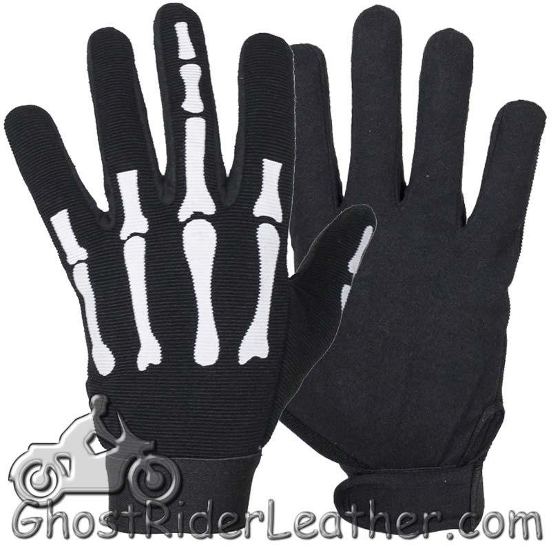 Skeleton Hand Mechanics Gloves Giving Middle Finger - SKU GLZ89-DL