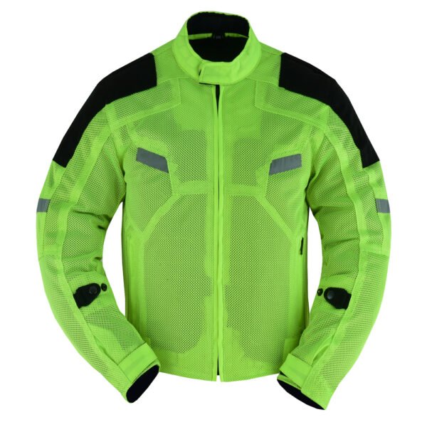 Mesh Motorcycle Jacket - Men's - High Visibility Green - Up To 5XL - DS765-DS