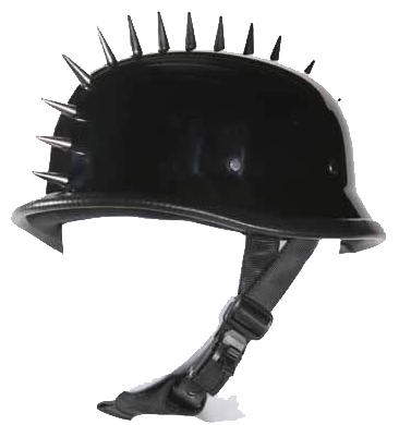 Novelty Motorcycle Helmet - Spiked - Gloss Black - German - H402-02-DL Novelty Motorcycle Helmet - Spiked - Gloss Black - German - H402-02-DL