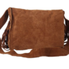 Brown Suede Leather Purse - Peace Sign - Fringe - Handbag - AC2050-DL