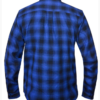 Flannel Motorcycle Shirt - Men's - Blue Black Plaid - Up To Size 5XL -TW206-03-UN