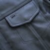 Leather Motorcycle Vest - Men's - Gun Pockets - Up To 12XL - No Collar - Big and Tall - AM9193-DS
