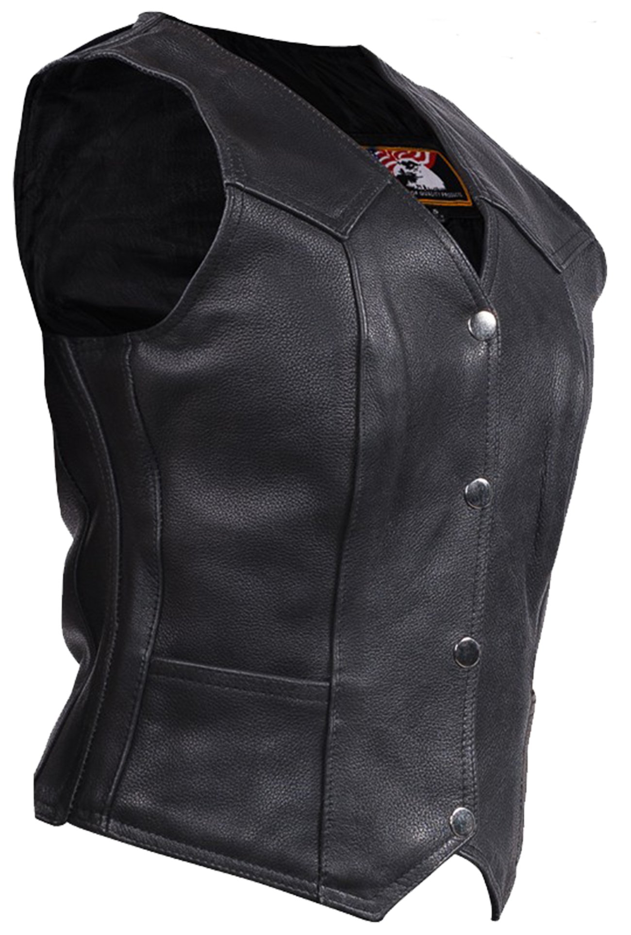 Leather Vest - Women's - Pleated Front and Back - LV8502-DL