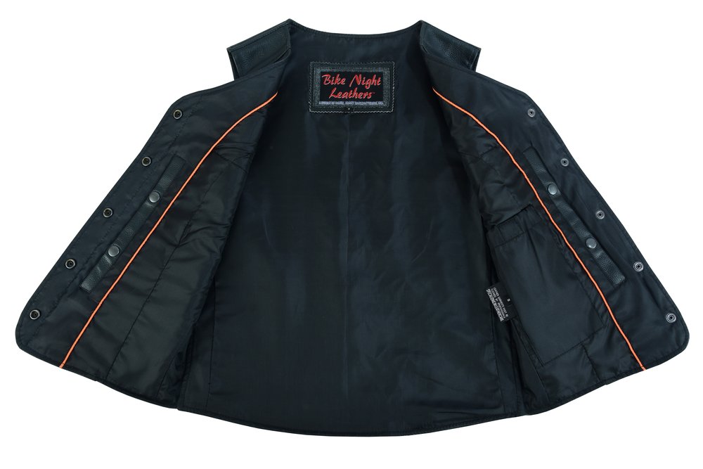 Leather Vest - Women's - Longer Body - Side Laces - Gun Pockets - DS206-DS