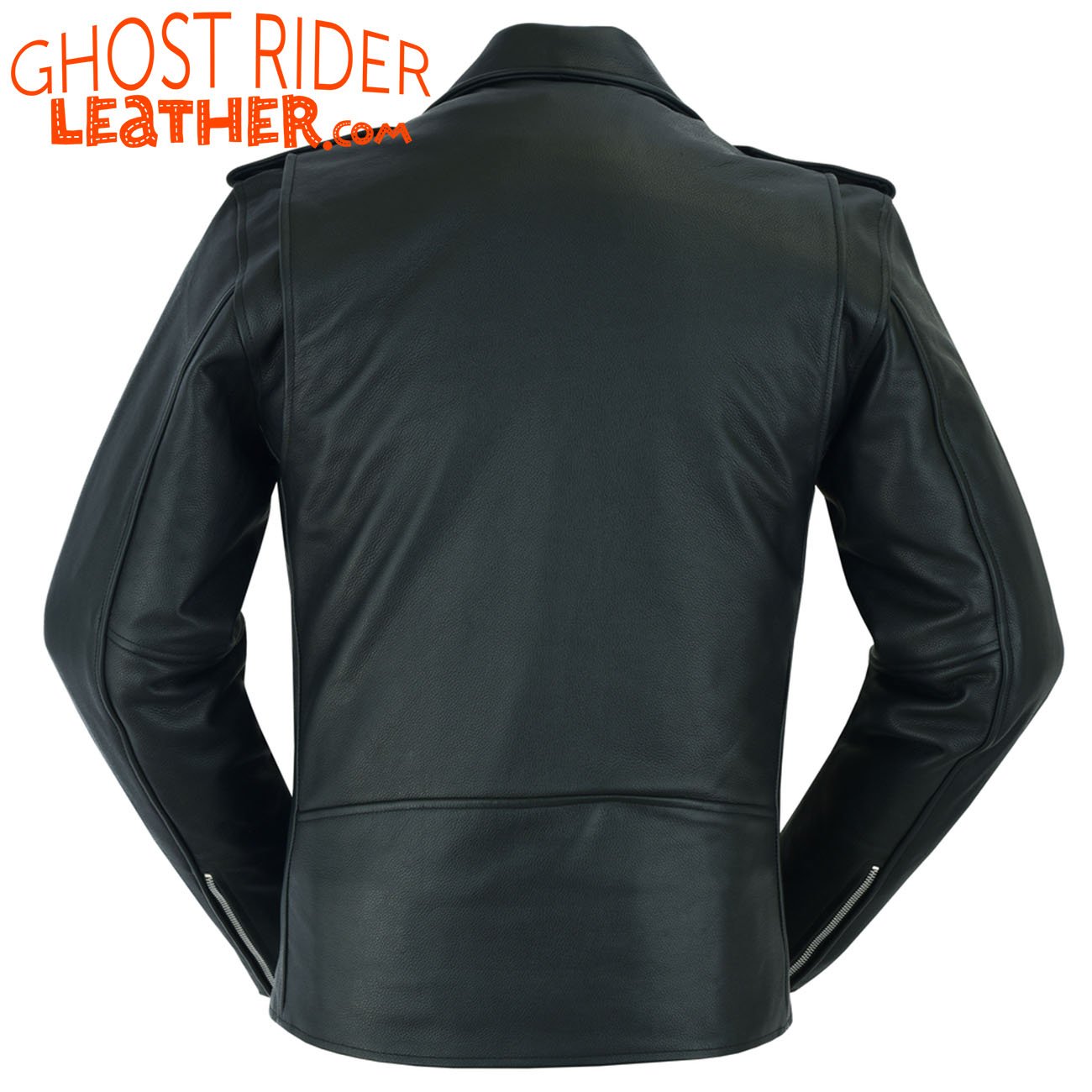 Leather Motorcycle Jacket - Men's - Police Style - Big and Tall - DS712TALL-DS