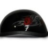 Novelty Motorcycle Helmet - Tribal Red Rose - Eagle Shorty - 6002SFR-DH