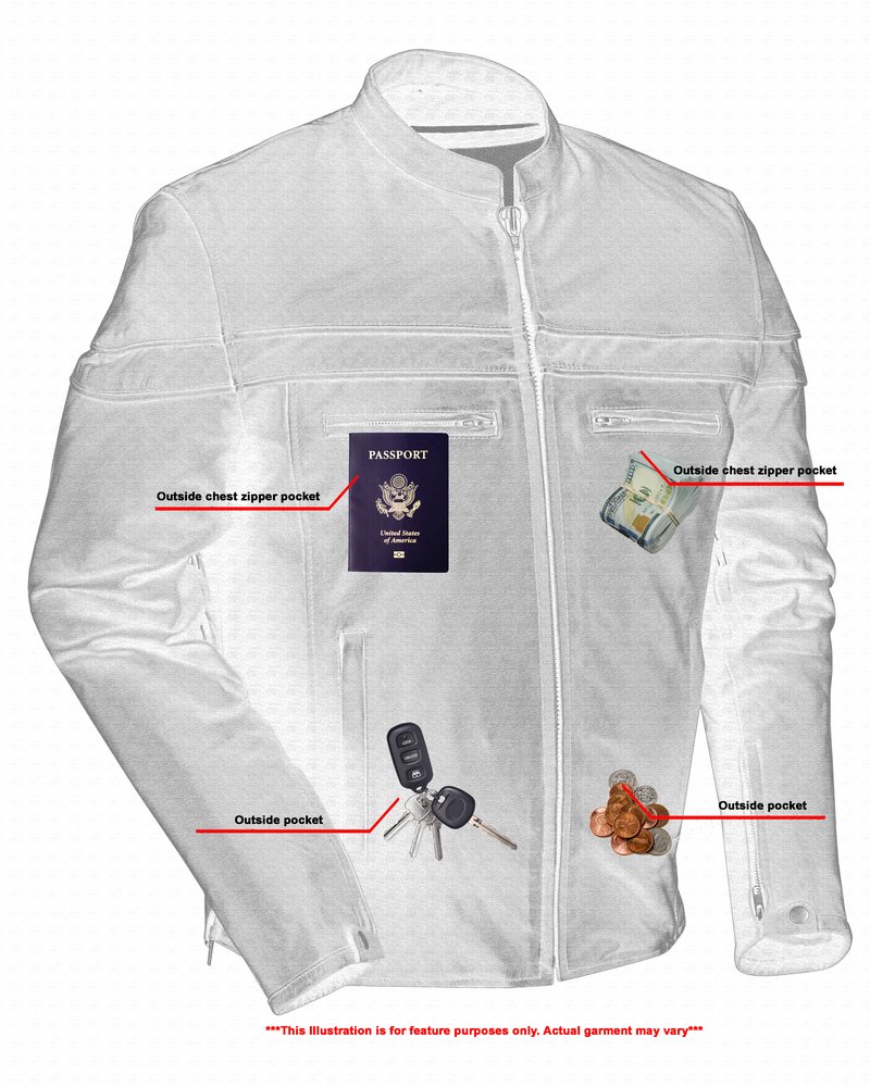 Leather Motorcycle Jacket - Crossover - Lightweight - Racer - DS768-DS