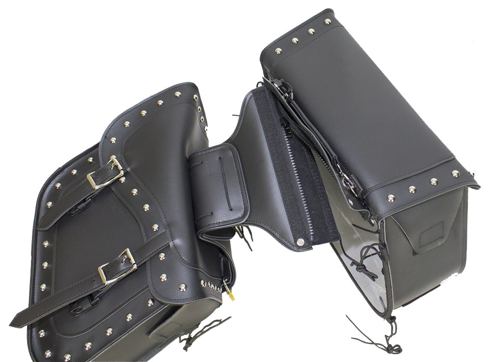 Saddlebags - PVC - Studs - Gun Pockets - Zip Off - SD4090-PV-DL