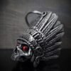 Indian Skull Diamond - Pewter - Motorcycle Spirit Bell - Made In USA - SKU BB74-DS