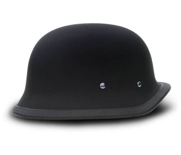 Novelty Motorcycle Helmet - Dull Flat Black - Big German - 1005B-DH