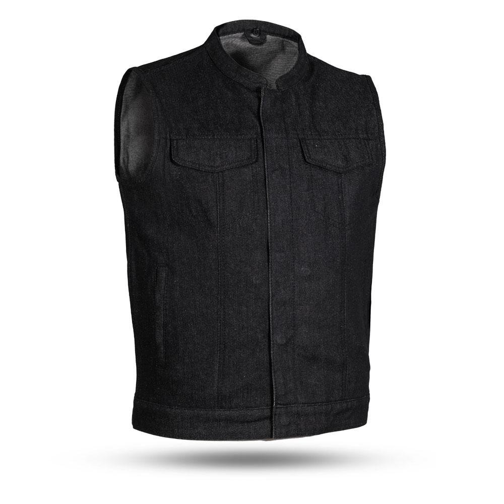 Denim Motorcycle Vest - Men's - Black - Kershaw - FIM691DM-FM