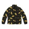 Neon Taco Doodles - Red Green Yellow on Black - Men's Puffer Jacket (AOP)