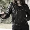 Leather Motorcycle Jacket - Women's - Black - Rockstar - FIL182CHMZ-FM
