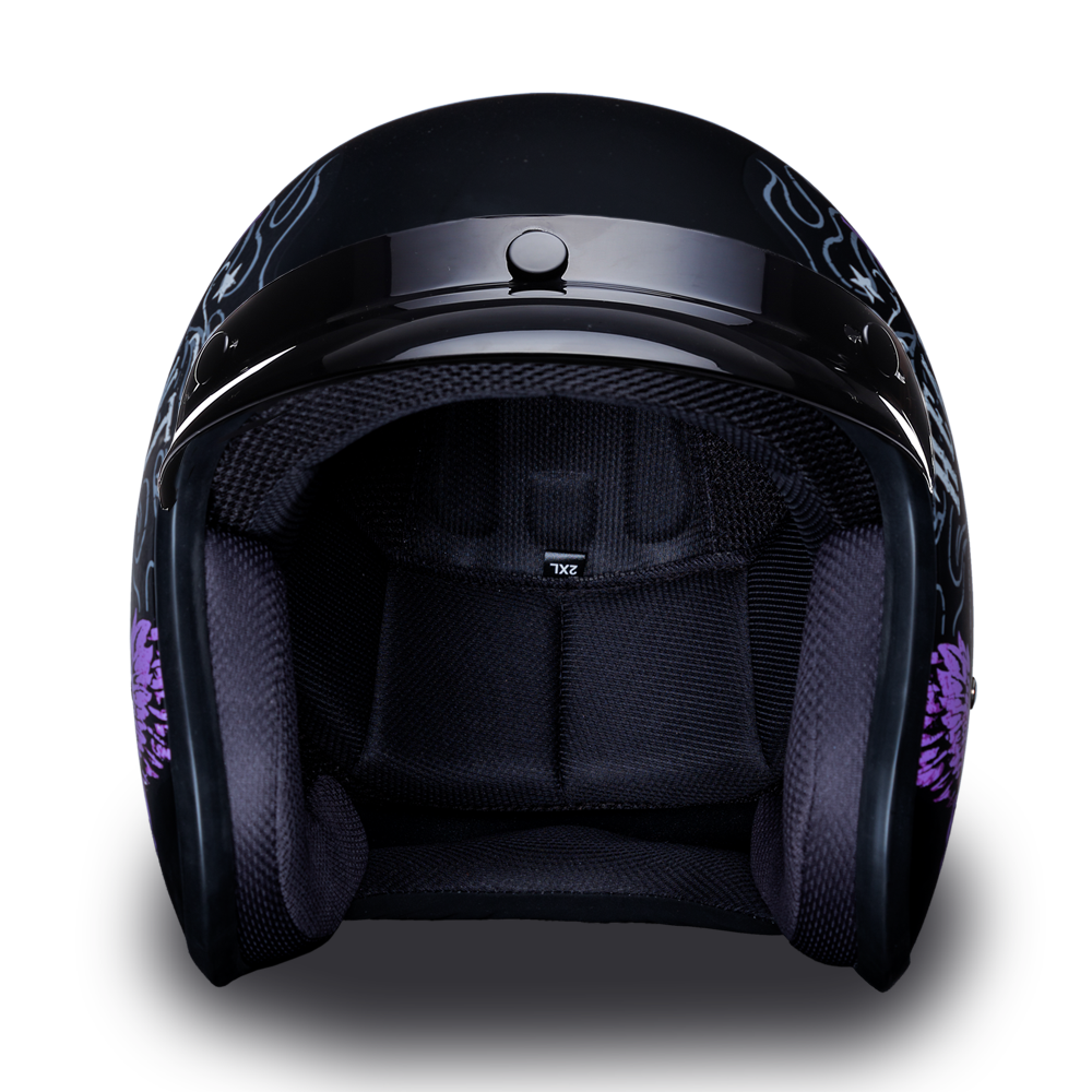 DOT Motorcycle Helmet - Purple Heaven Sent - Open Face - 3/4 - DC6-HS-DH