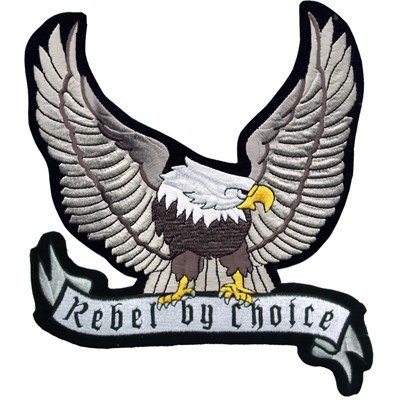 Vest Patch - Silver Eagle with Rebel By Choice Banner Patch - PAT-A24-DL