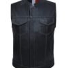 Men's Leather Vest with USA Flag Liner From Unik - SKU 6665-USA-UN