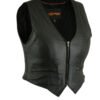 Leather Vest - Women's - Stylish Lightweight - Zipper - Motorcycle - DS238-DS