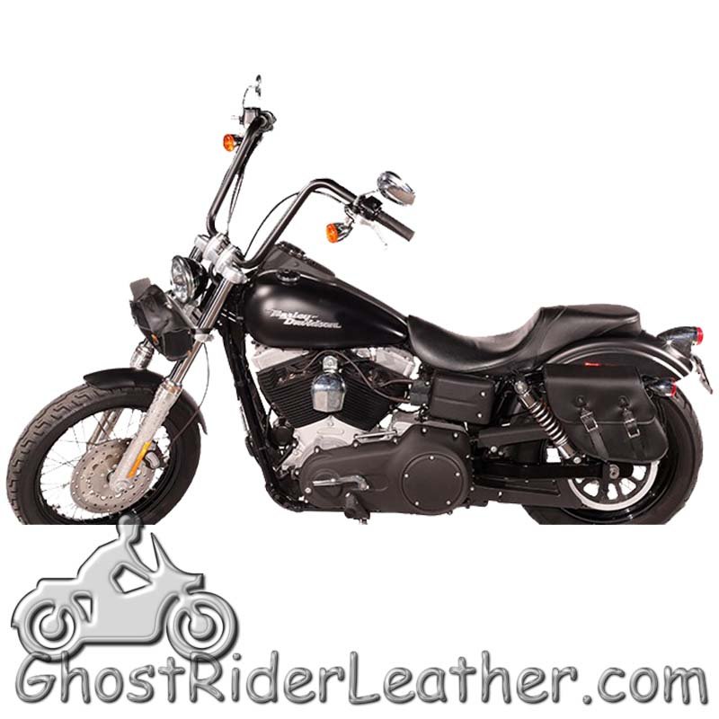 Swing Arm Bag - PVC - Right - Studs - Motorcycle Storage - SD4093-STUD-SOLO-DL