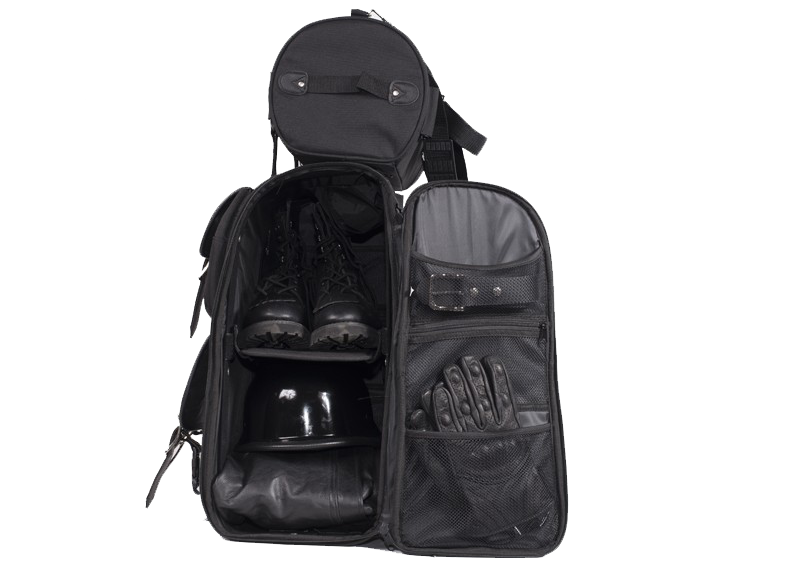 Best Medium PVC Motorcycle Sissy Bar Bag - SKU SB11-MED-NO-STUD-DL