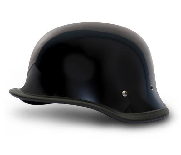 Novelty Motorcycle Helmet - High Gloss Black - Big German - 1005A-DH