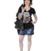 Women's Sliced Back Shirt - Dare Devil Heart - 7680BLK-DS