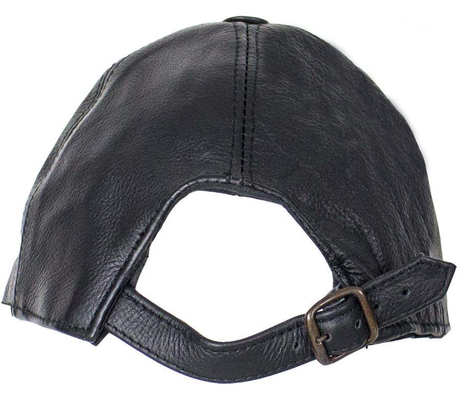 Leather Baseball Cap with Adjustable Back - SKU AC006-DL