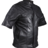 Men's Light Weight Leather Shirt with Short Sleeves - MJ822-11L-DL