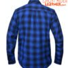 Flannel Motorcycle Shirt - Men's - Black and Blue Plaid - Armor - Up To Size 5XL -TW136-03-UN