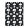 White Skulls on Black - 3 Different Sizes - Arctic Fleece Blanket