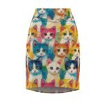 Colorful Cats - Multiple Colors - Women's Pencil Skirt (AOP)