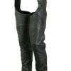 Men's Leather Chaps - Motorcycle - Unisex - Double Deep Pocket - Up To 9XL - DS-404-DS