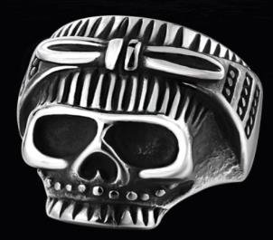 Biker Chick Skull Biker Ring - Stainless Steel - Biker Jewelry - Biker Ring - R147-DS