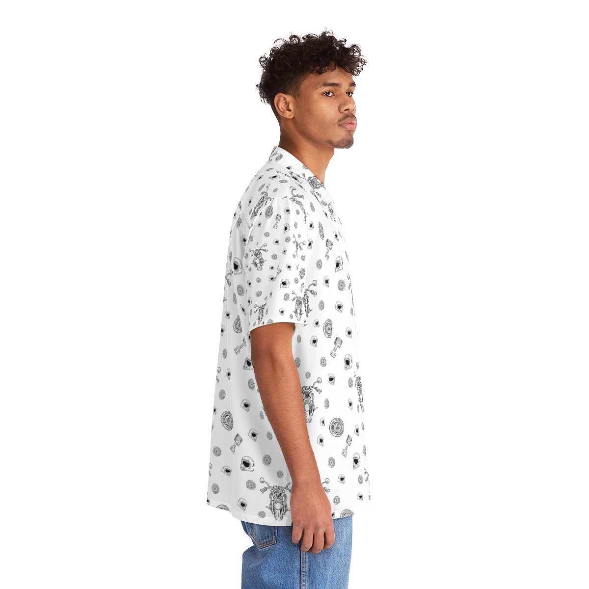 Hawaiian Shirt - Motorcycle Print - Men's - Biker Shirts